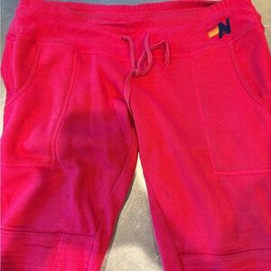 Aviator Nation Low Waist Moto Joggers Red XS